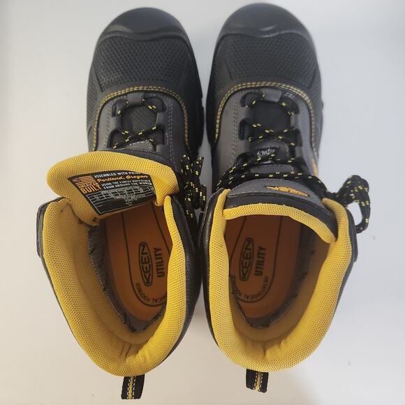 KEEN Utility mens Logandale Mid Steel Toe Waterproof Work Shoe, Black, 10 US - Picture 6 of 10